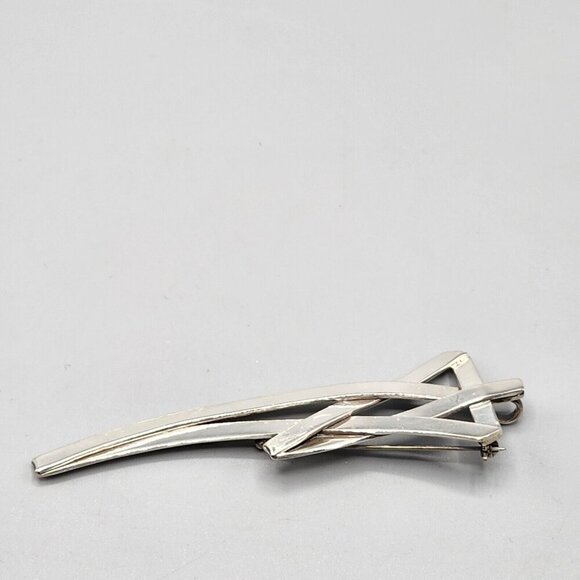 Elongated Star Brooch Pendant Sterling Silver Mexico 925 Vtg Stretched - Picture 2 of 8